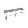 Bk Resources Stainless Steel Work Table Flat Top With Open Base 84"Wx30"D VTTOB-8430